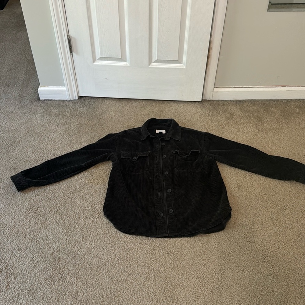 AE oversized button up- Black Suede